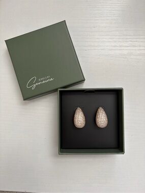 Rose Gold Pavé Teardrop Earrings